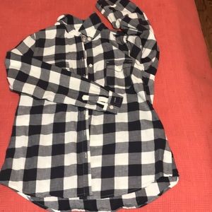 Grey and white checkered button up